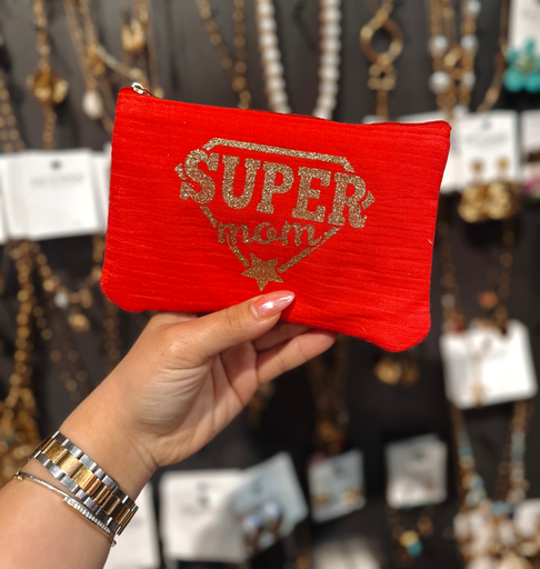 Pochette super mom rouge 