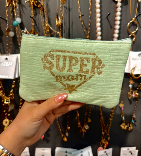 Pochette super mom verte