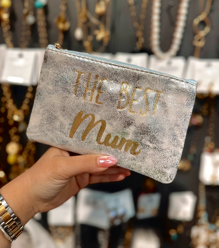 Pochette the best mum argenté