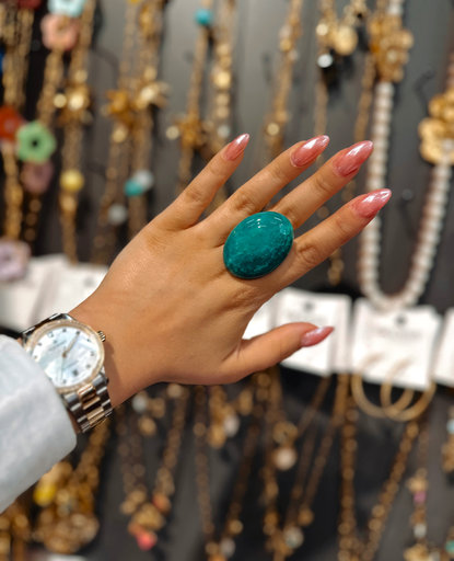 Bague turquoise ovale 