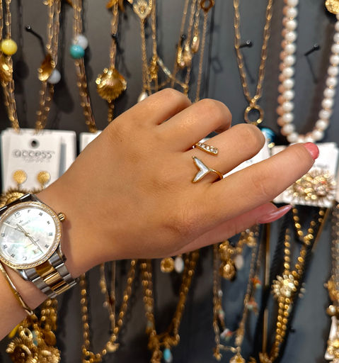 Bague sirène dorée 