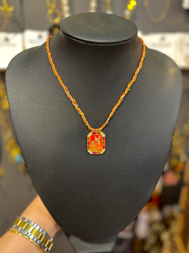 Collier cordon orange 