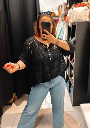 Blouse Églantine noire 