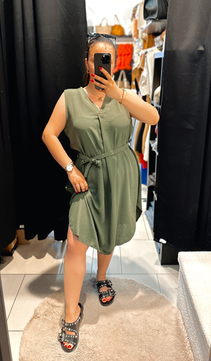 Robe sans manches kaki 