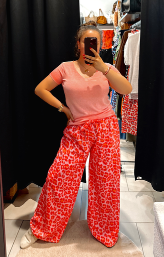 Pantalon léopard rose 