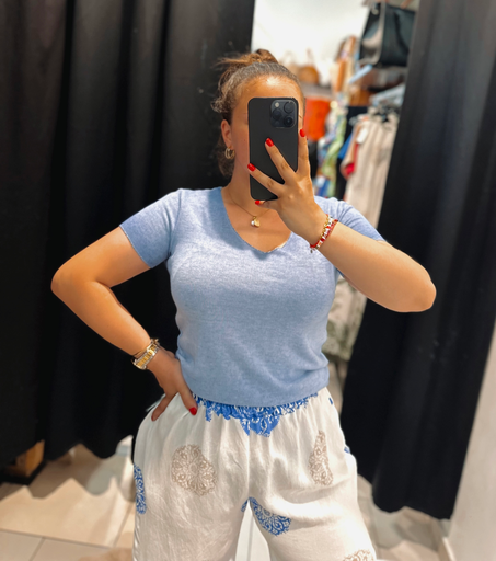 T-shirt bleu jean