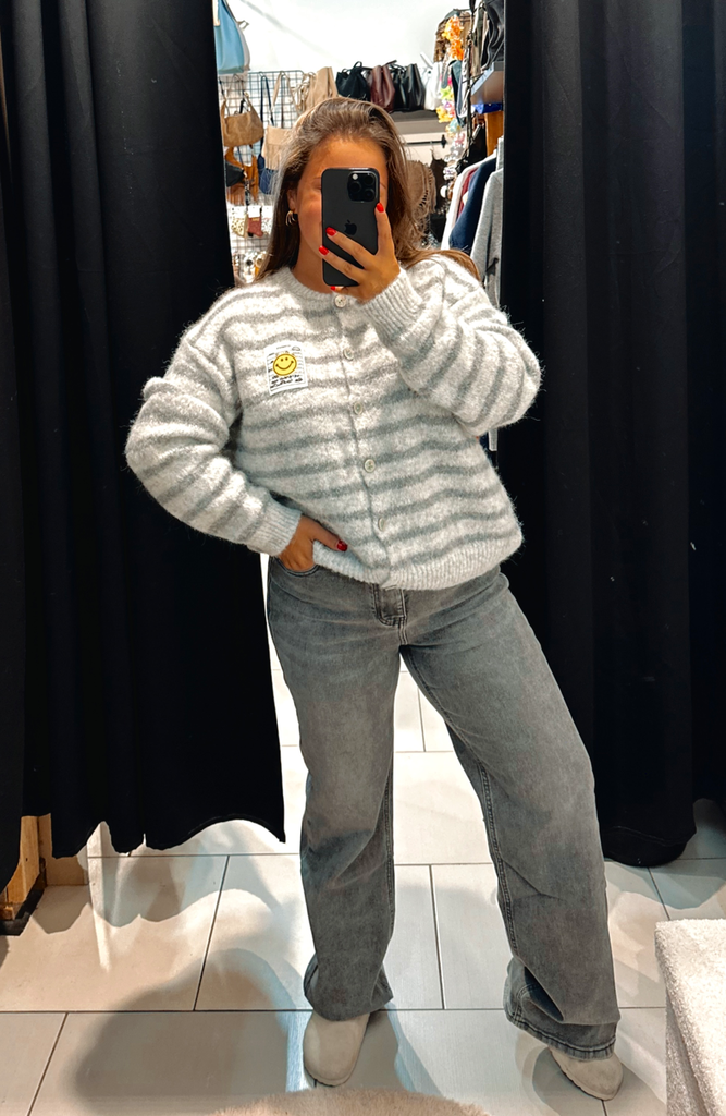 Jeans gris coupe droite 