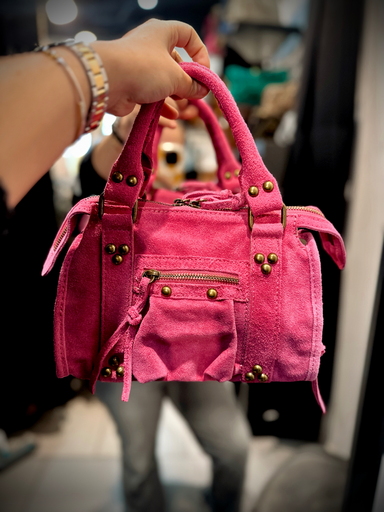 Sac gaga en daim fushia