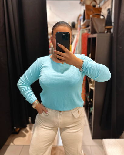 Basic turquoise col rond