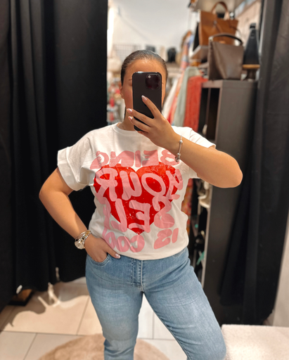 T-shirt cœur blanc