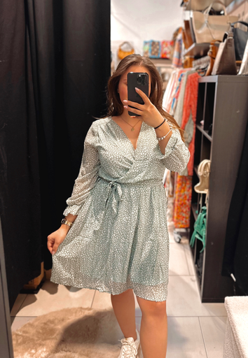 Robe léopard vert d’eau