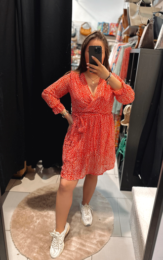 Robe léopard rouge
