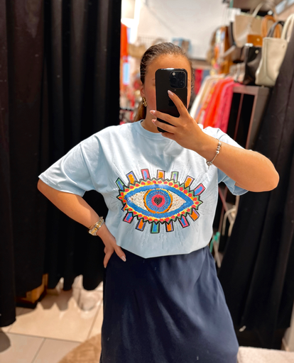 T-shirt œil bleu