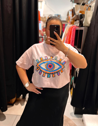 T-shirt œil rose